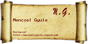 Menczel Gyula névjegykártya